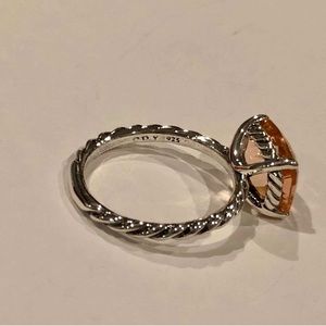 Authentic David Yurman classic Morganite and Sterling Silver ring size 9